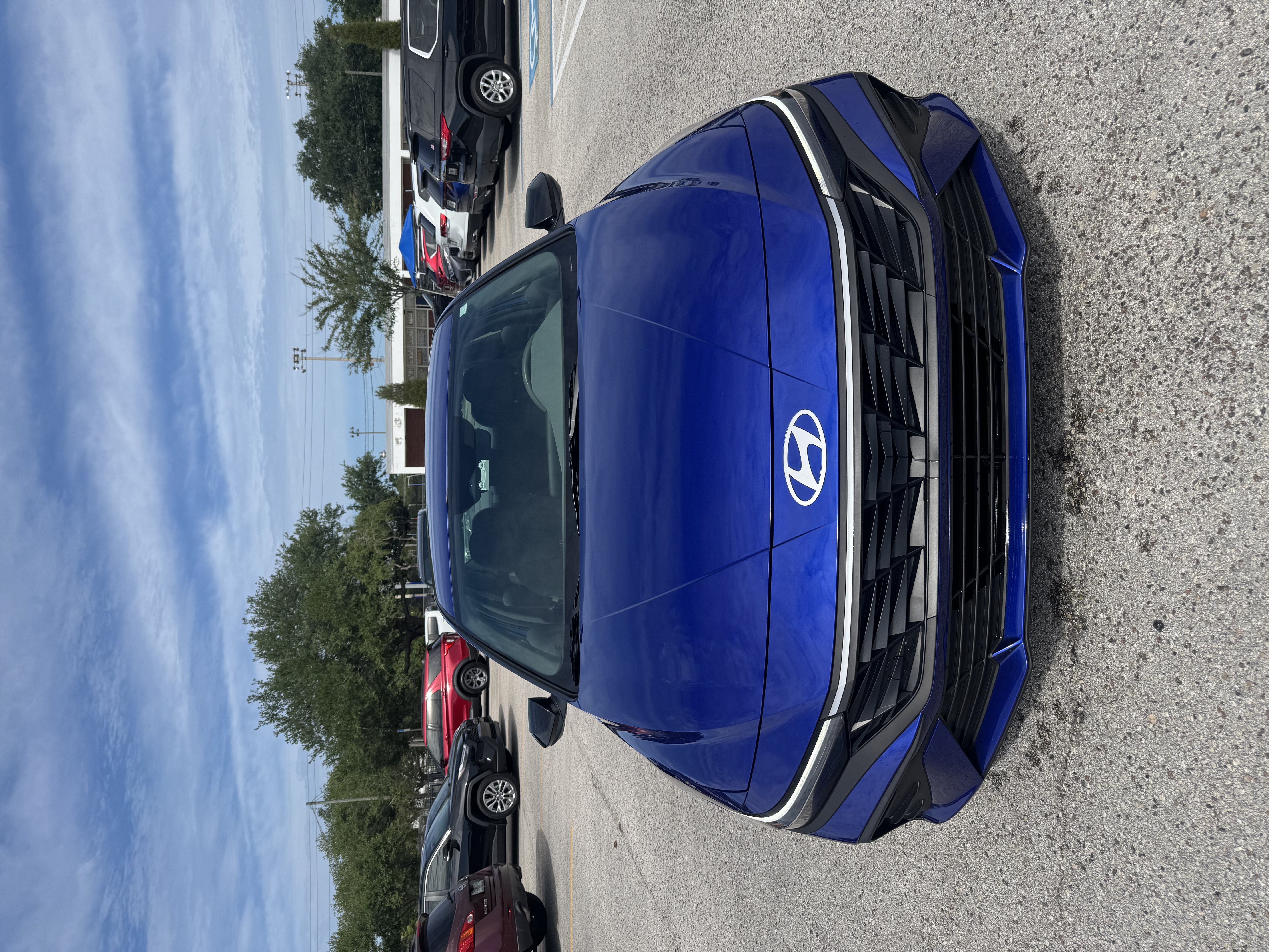 Bleu sedan After a Full exterior detailing